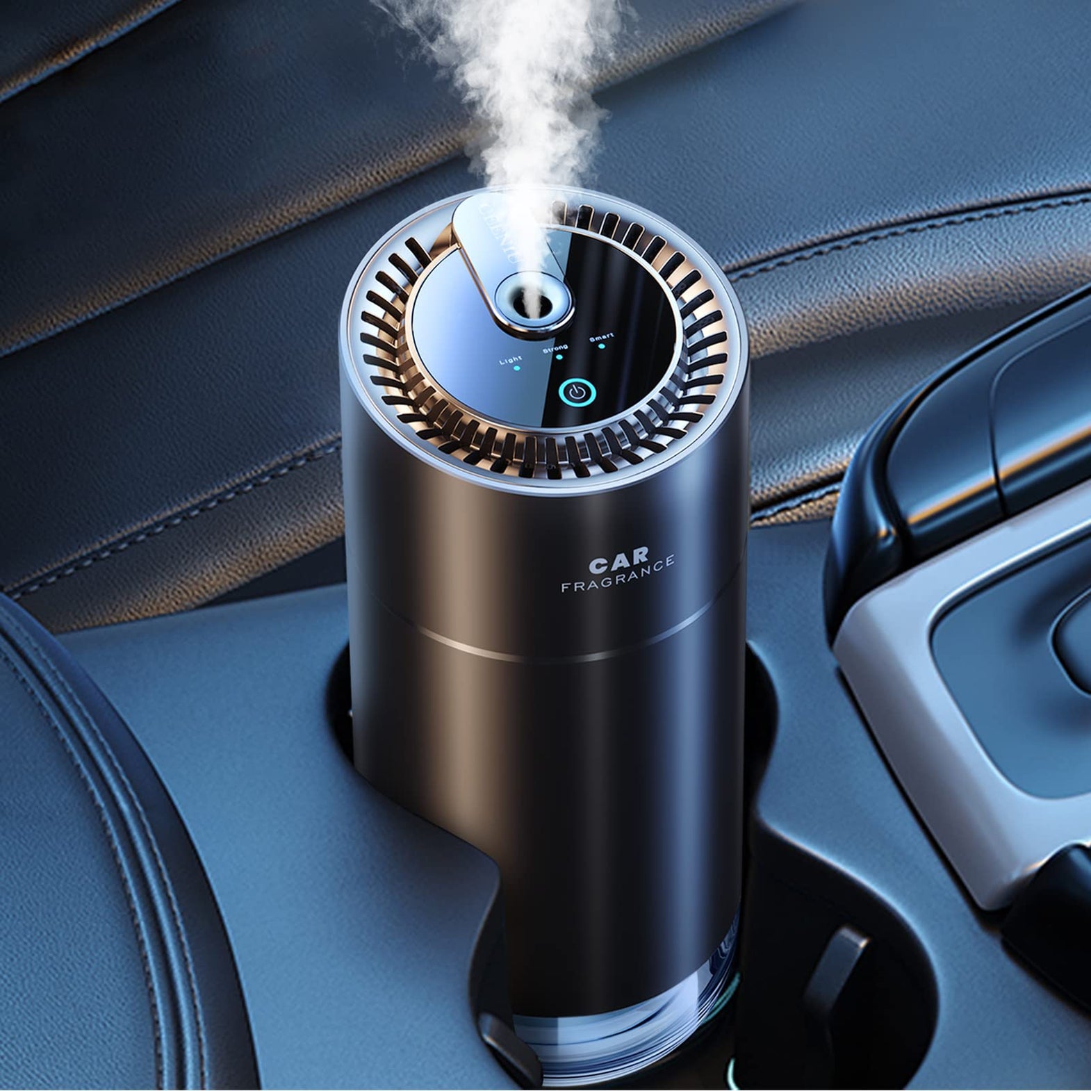 car humidifier placement cup holder dashboard